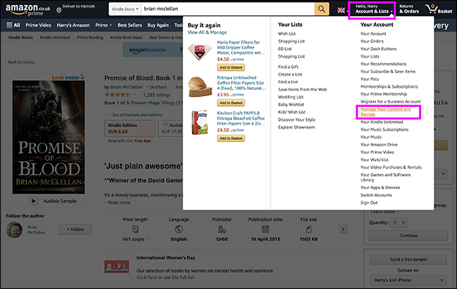 add kindle for mac to devices on amazon